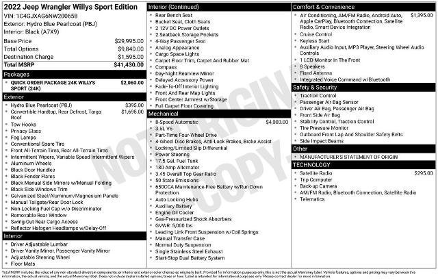 Used 2022 Jeep Wrangler Willys image 9