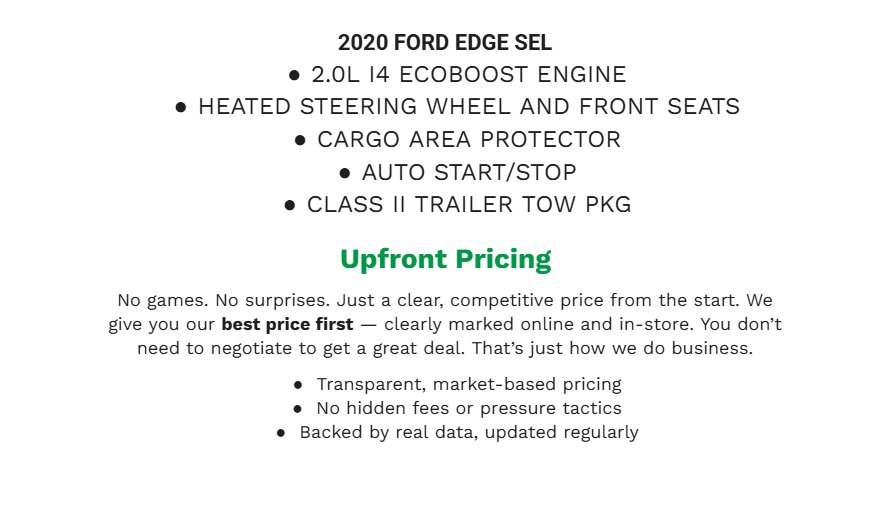 Certified 2020 Ford Edge SEL image 2