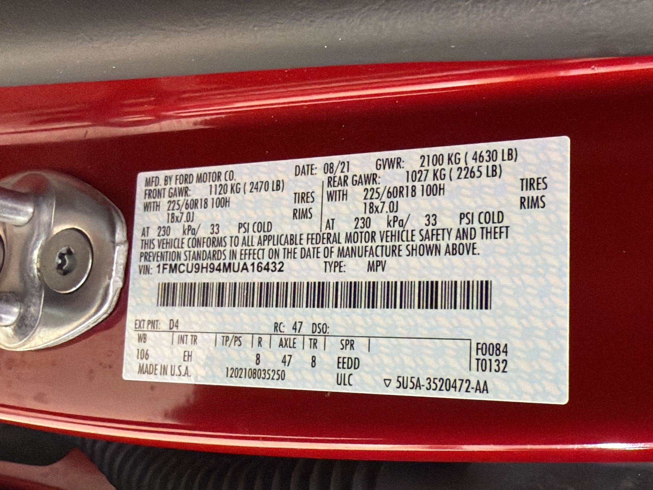 Certified 2021 Ford Escape SEL AWD/4WD image 18