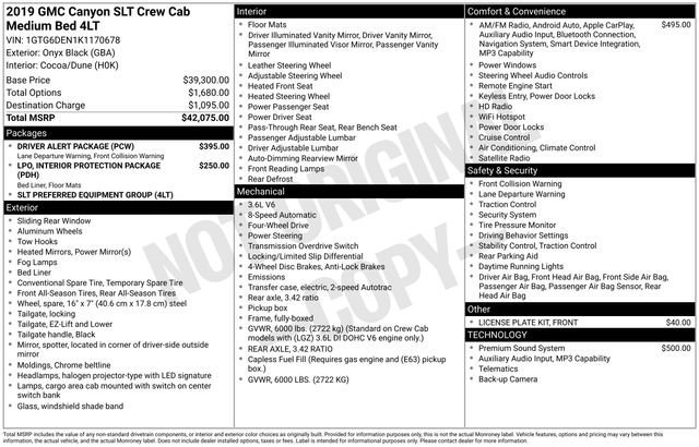 Used 2019 GMC Canyon SLT w/ Driver Alert Package image 11