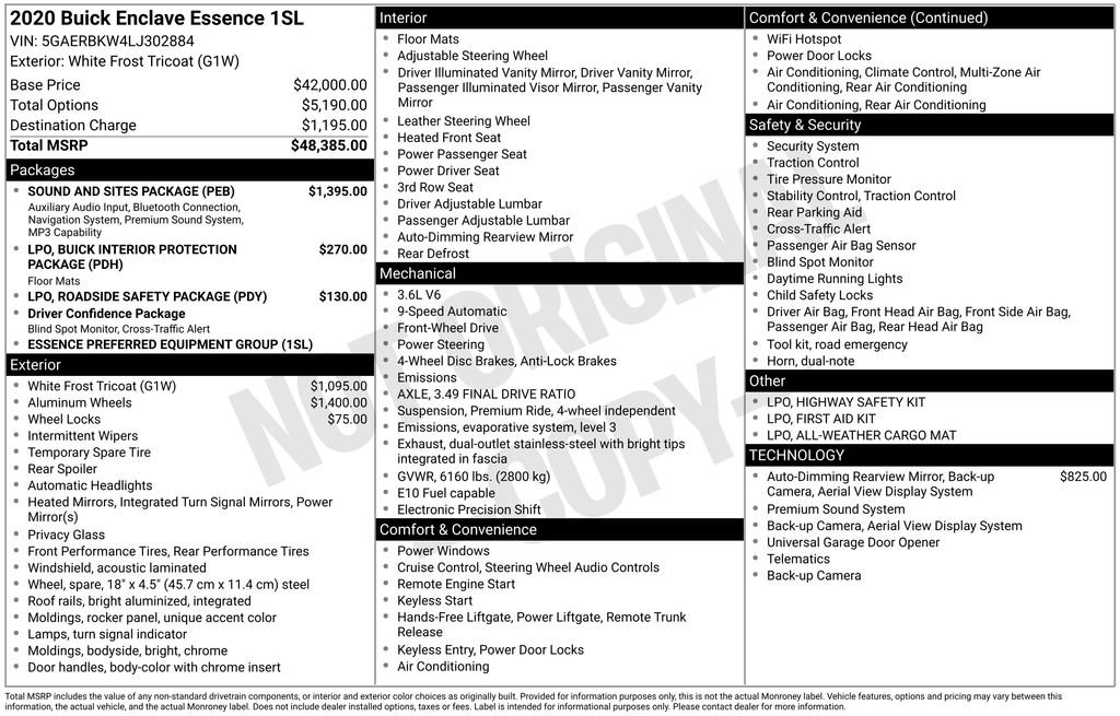 Used 2020 Buick Enclave Essence w/ Sound and Sites Package FWD image 26