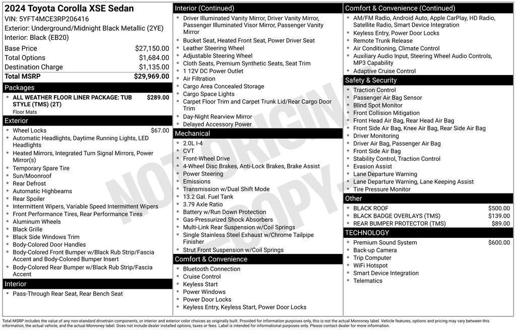 Used 2024 Toyota Corolla XSE FWD image 3