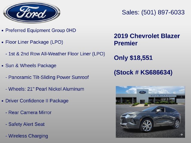 Used 2019 Chevrolet Blazer Premier w/ Sun and Wheels Package AWD/4WD image 6