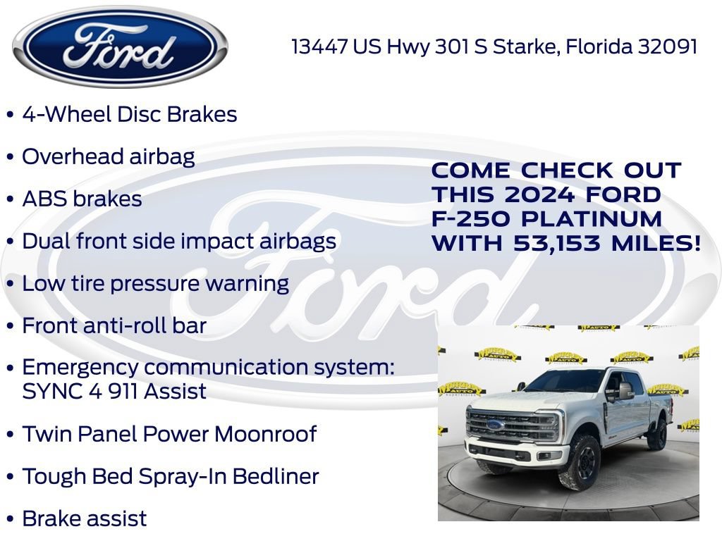 Certified 2024 Ford F250 Platinum w/ Tremor Off-Road Package AWD/4WD image 30