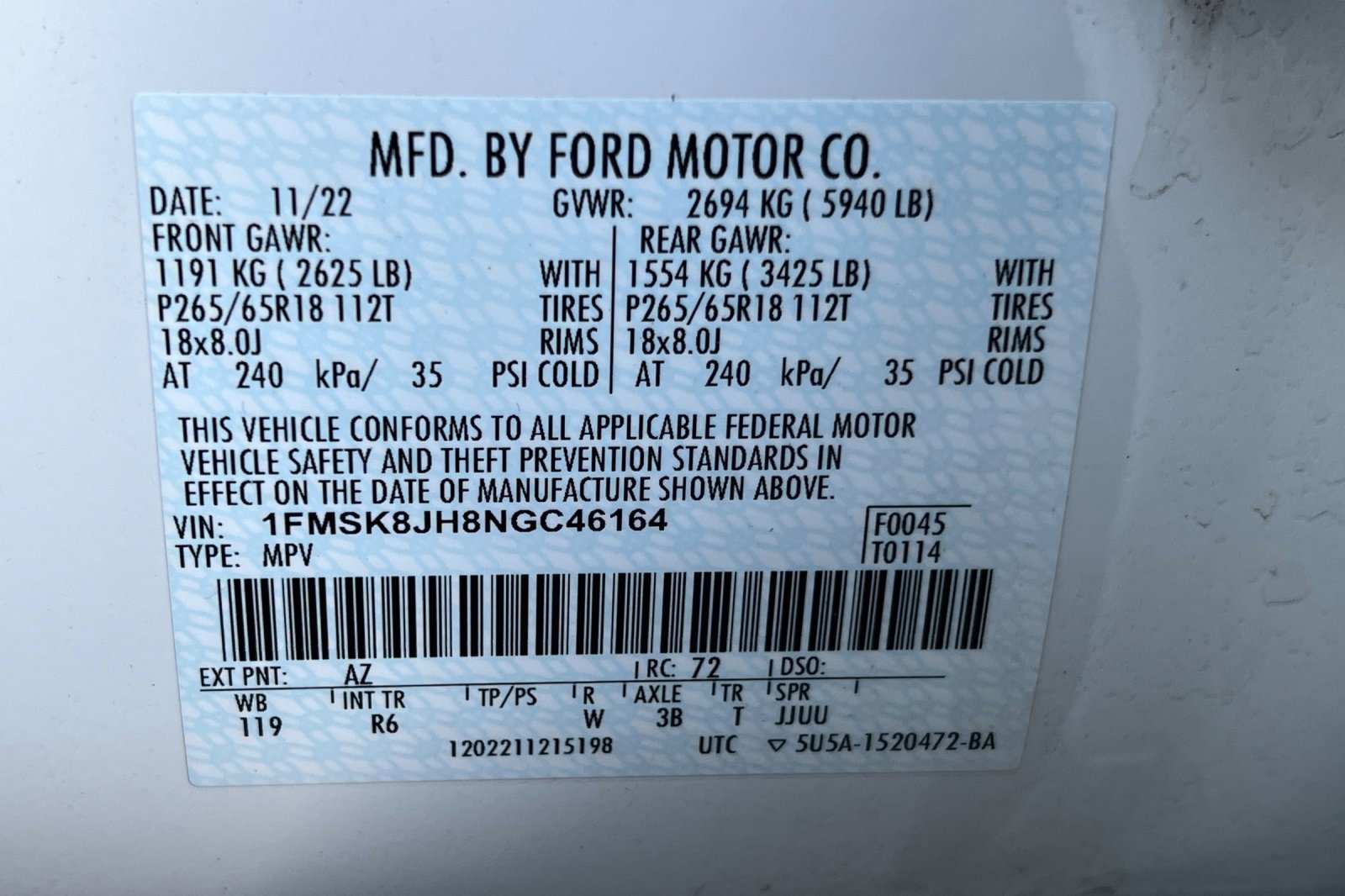 Certified 2022 Ford Explorer Timberline w/ Timberline Technology Package image 59