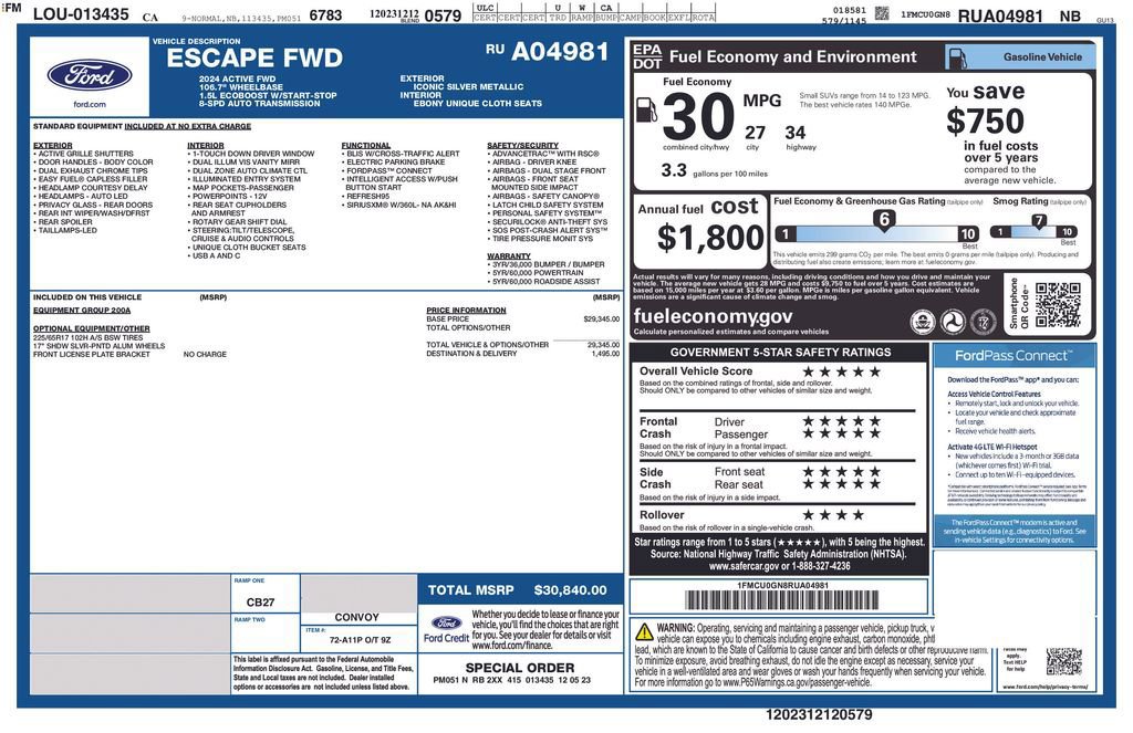 Certified 2024 Ford Escape Active image 30