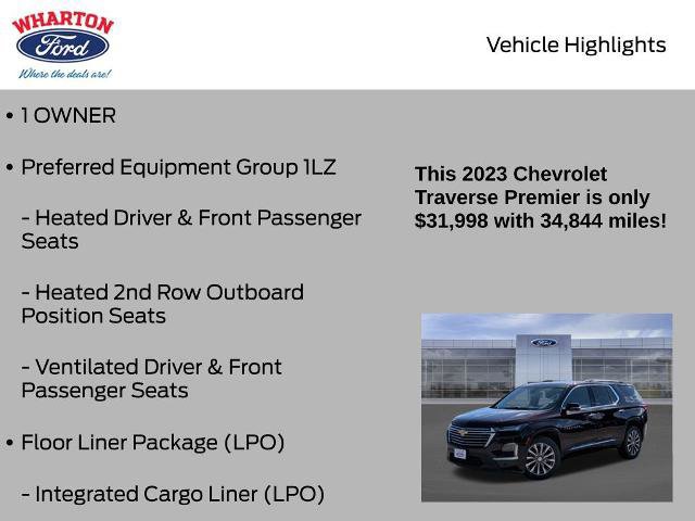 Used 2023 Chevrolet Traverse Premier w/ LPO, Floor Liner Package image 9