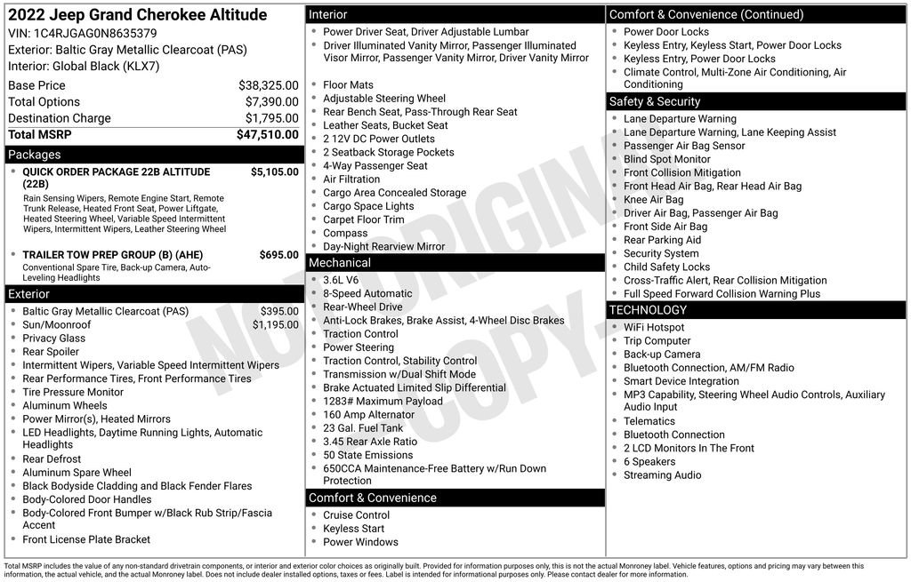 Used 2022 Jeep Grand Cherokee Altitude RWD image 43
