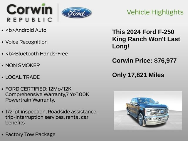 Certified 2024 Ford F250 King Ranch w/ Chrome Package image 14