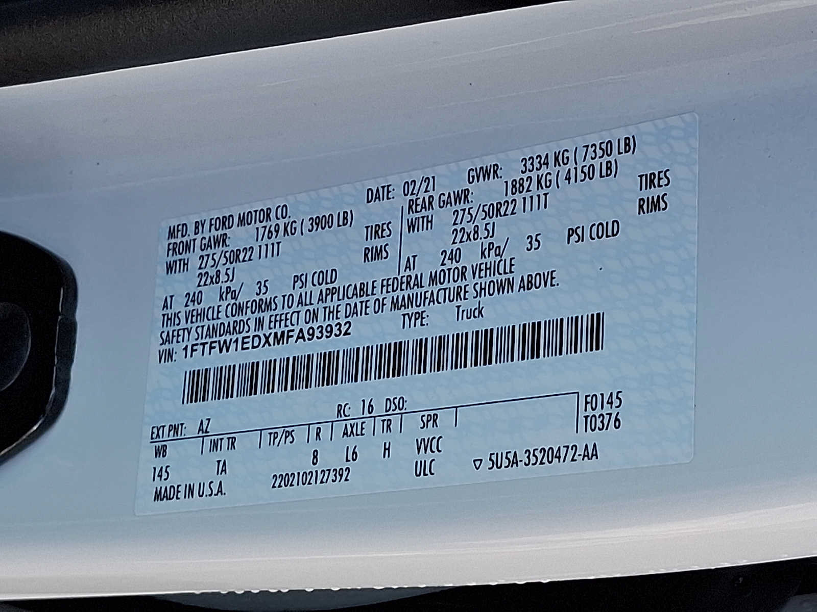 Certified 2021 Ford F150 Limited AWD/4WD image 26