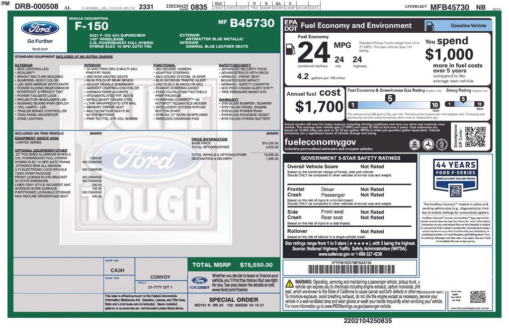 Certified 2021 Ford F150 Limited AWD/4WD image 7