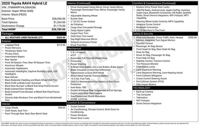 Used 2020 Toyota RAV4 LE w/ All Weather Liner Package AWD/4WD image 21