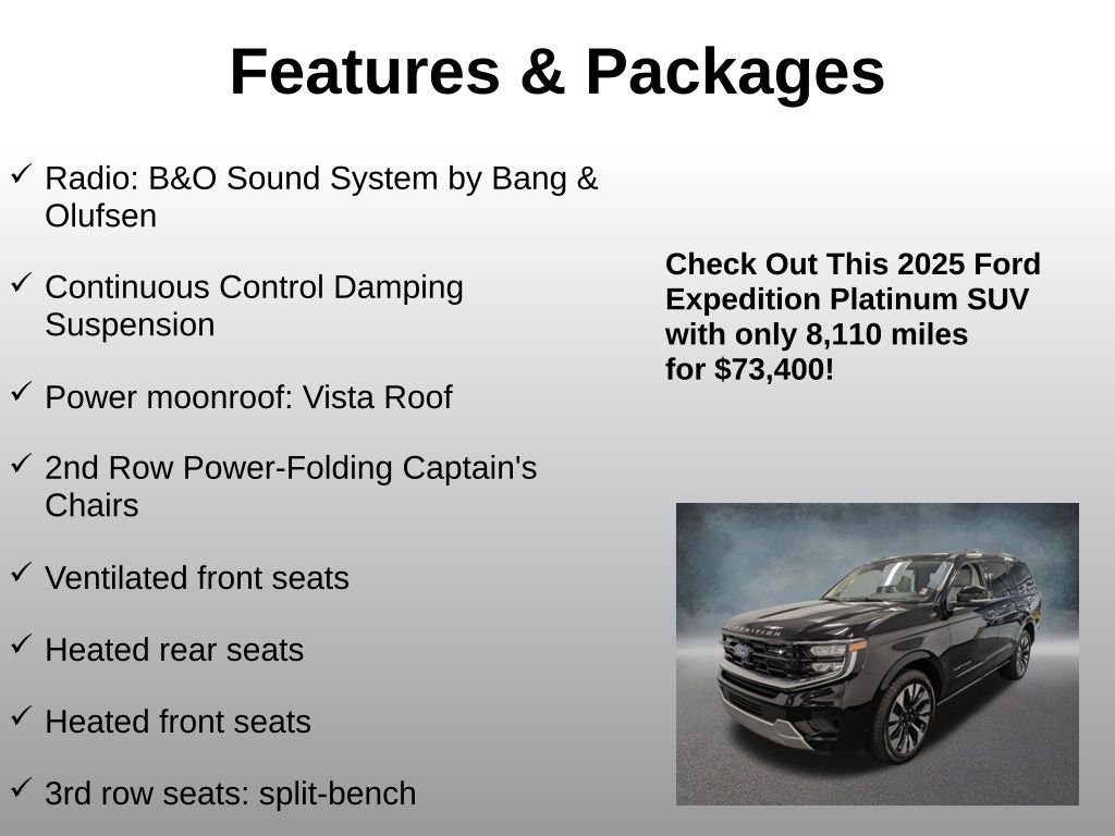 Certified 2025 Ford Expedition Platinum w/ Driver's Package AWD/4WD image 8