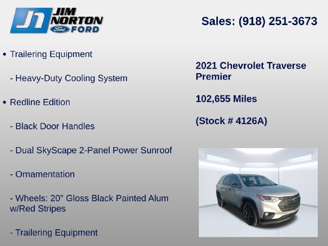 Used 2021 Chevrolet Traverse Premier w/ Redline Edition FWD image 14