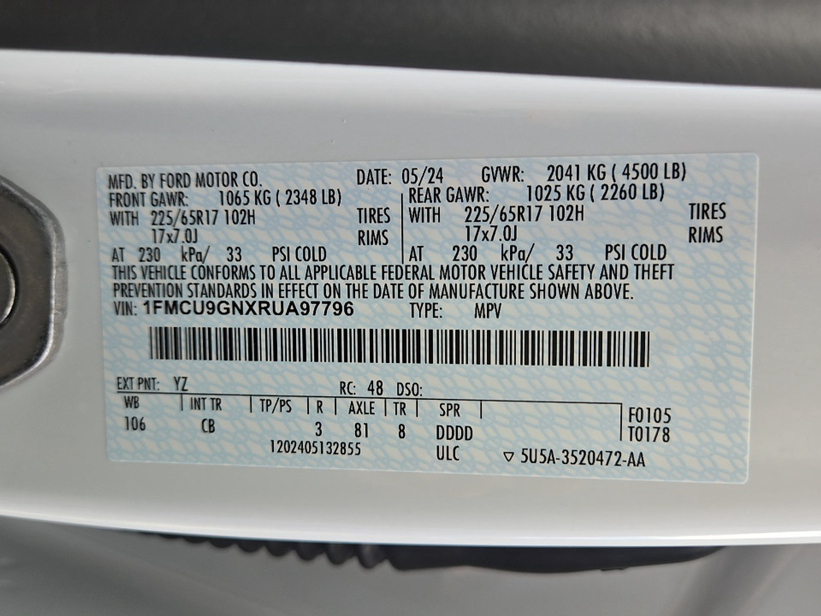 Certified 2024 Ford Escape Active AWD/4WD image 25