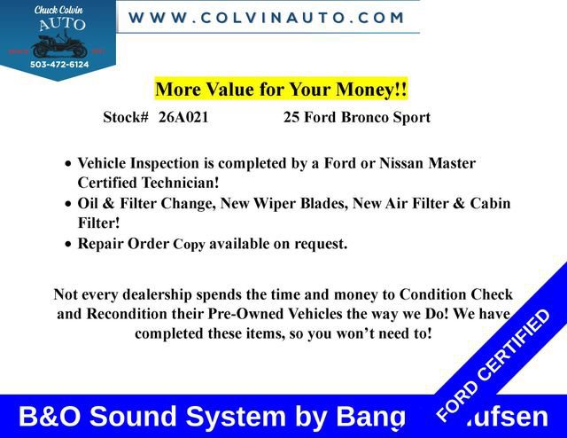 Certified 2025 Ford Bronco Sport Outer Banks w/ Outer Banks Tech Package+ image 2