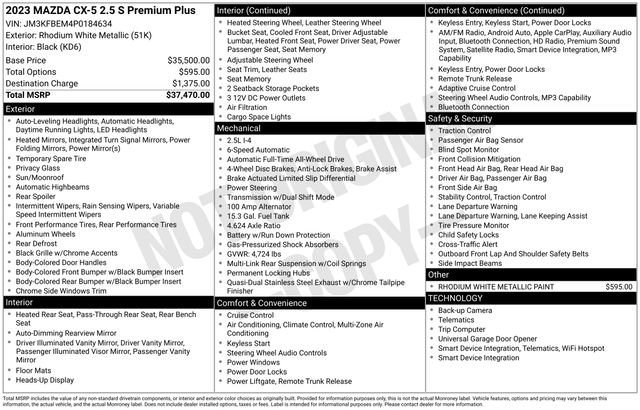 Used 2023 MAZDA CX-5 AWD 2.5 S w/ Premium Plus Pkg image 39