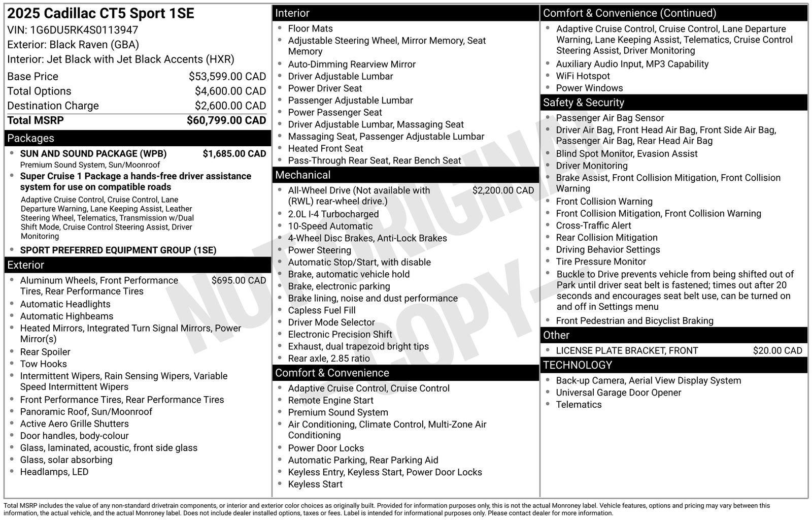 Used 2025 Cadillac CT5 Sport w/ Sun And Sound Package image 4