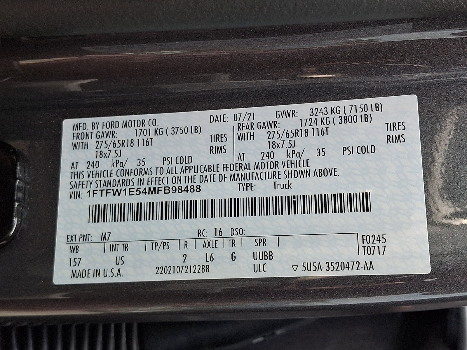 Certified 2021 Ford F150 XLT w/ Equipment Group 302A High AWD/4WD image 27
