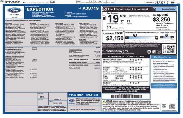 Certified 2020 Ford Expedition Limited w/ Special Edition Package AWD/4WD image 24
