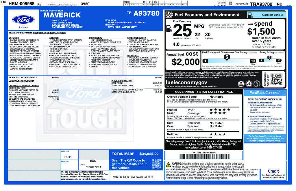 Certified 2026 Ford Maverick XLT w/ XLT Luxury Package AWD/4WD image 11