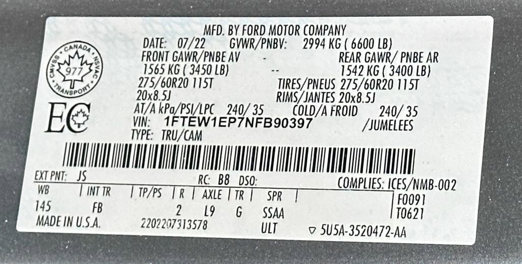 Certified 2022 Ford F150 XLT w/ Equipment Group 302A High image 60