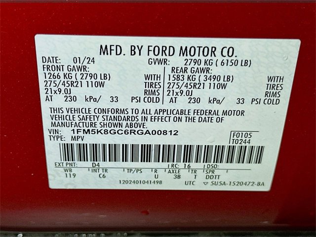 Certified 2024 Ford Explorer ST w/ Equipment Group 401A image 26
