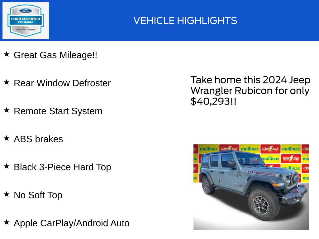 Used 2024 Jeep Wrangler Unlimited Rubicon w/ Convenience Group AWD/4WD image 18