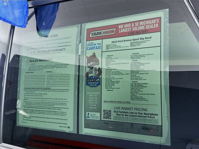 Certified 2023 Ford Bronco Sport Big Bend w/ Convenience Package AWD/4WD image 15