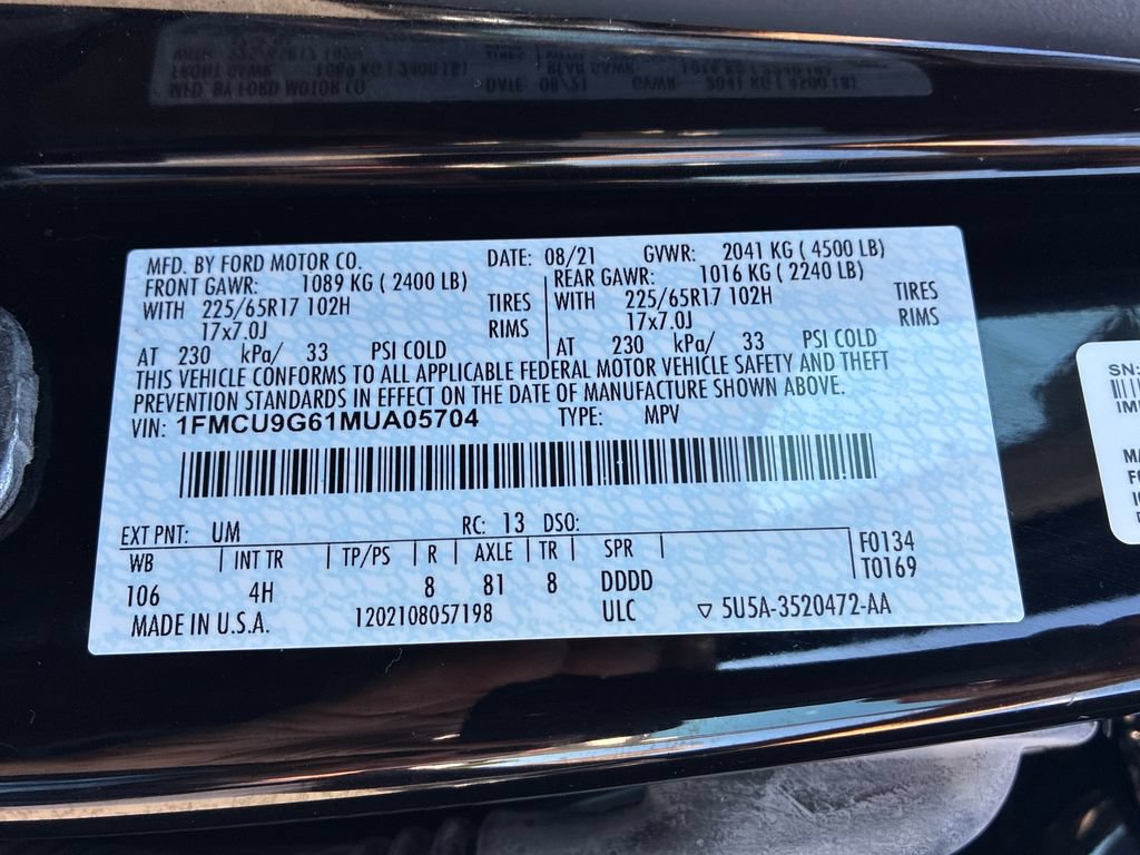 Certified 2021 Ford Escape SE w/ Convenience Package AWD/4WD image 43