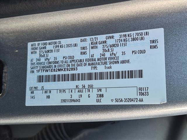 Certified 2021 Ford F150 Lariat w/ Equipment Group 502A High AWD/4WD image 14
