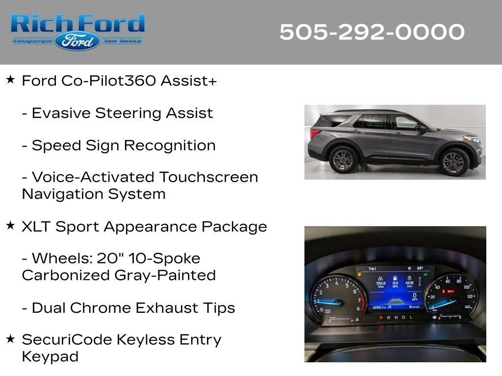 Certified 2024 Ford Explorer XLT w/ Equipment Group 202A RWD image 24