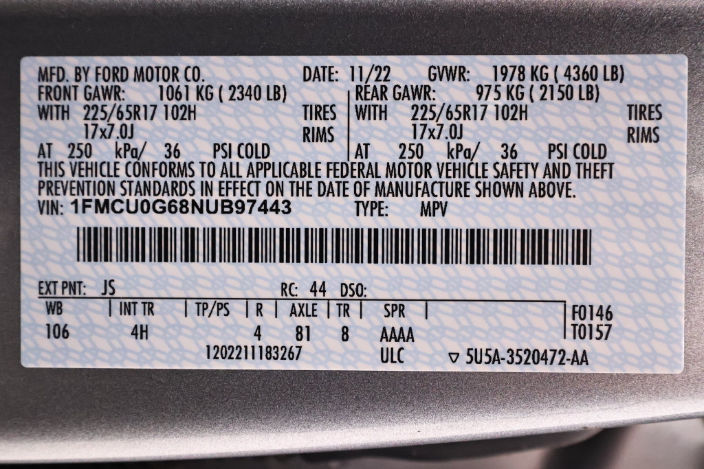 Certified 2022 Ford Escape SE w/ Convenience Package FWD image 41