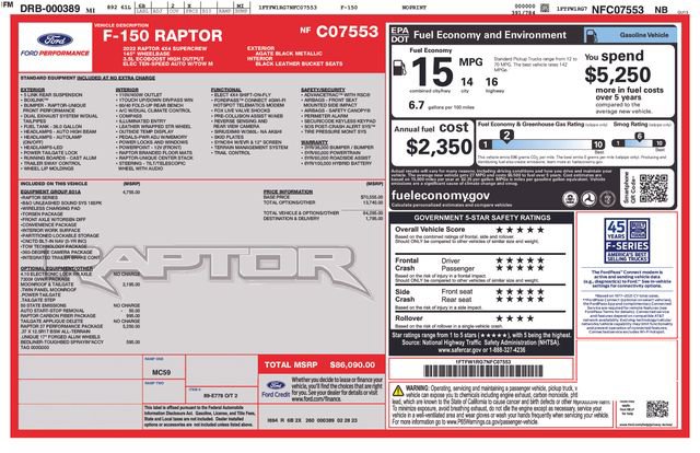 Certified 2022 Ford F150 Raptor w/ Raptor 37 Performance Package AWD/4WD image 2