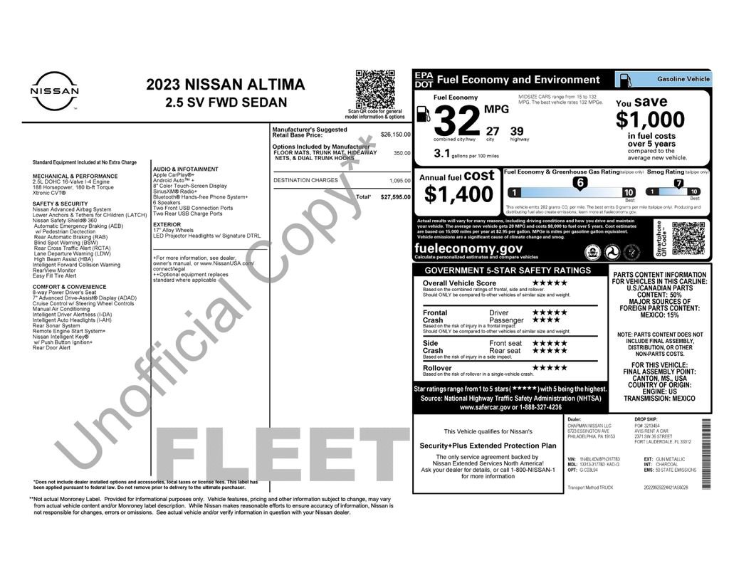 Used 2023 Nissan Altima 2.5 SV FWD image 33