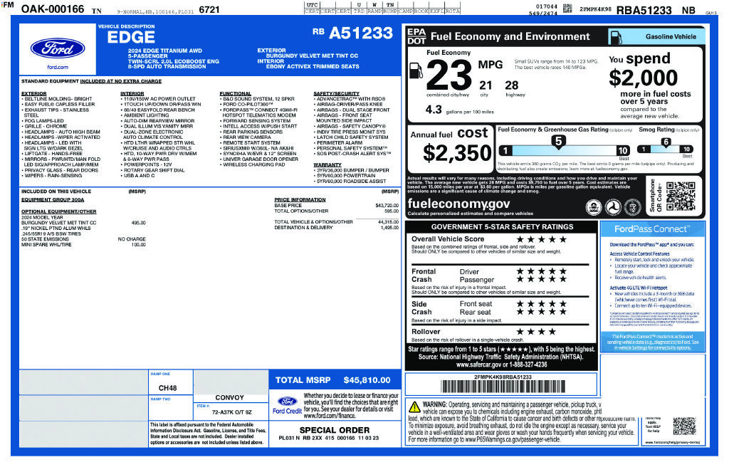 Certified 2024 Ford Edge Titanium AWD/4WD image 23