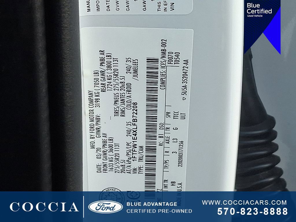 Certified 2020 Ford F150 Lariat w/ Equipment Group 502A Luxury image 26