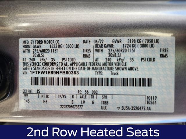 Certified 2022 Ford F150 Lariat w/ Equipment Group 502A High image 30