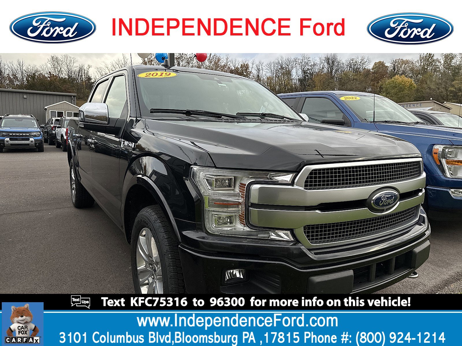 Certified 2019 Ford F150 Platinum w/ Equipment Group 701A Luxury