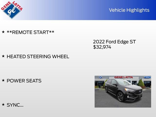Certified 2022 Ford Edge ST w/ Equipment Group 401A AWD/4WD image 35