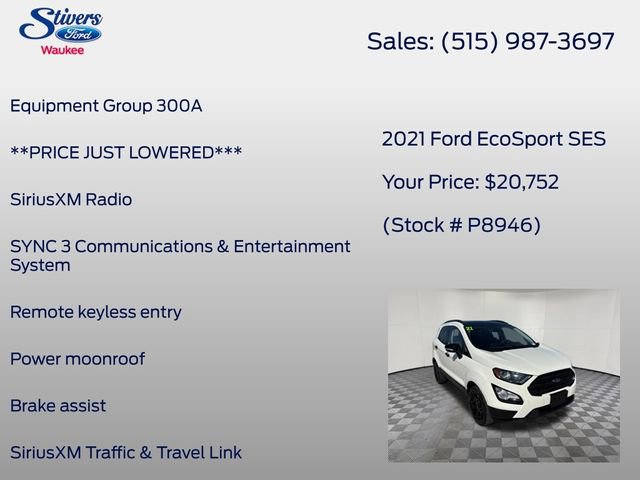 Certified 2021 Ford EcoSport SES AWD/4WD image 8
