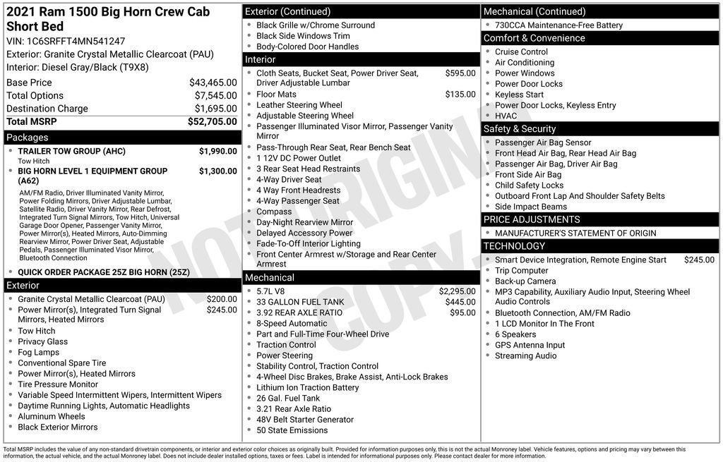 Used 2021 RAM 1500 Big Horn w/ Trailer Tow Group AWD/4WD image 38