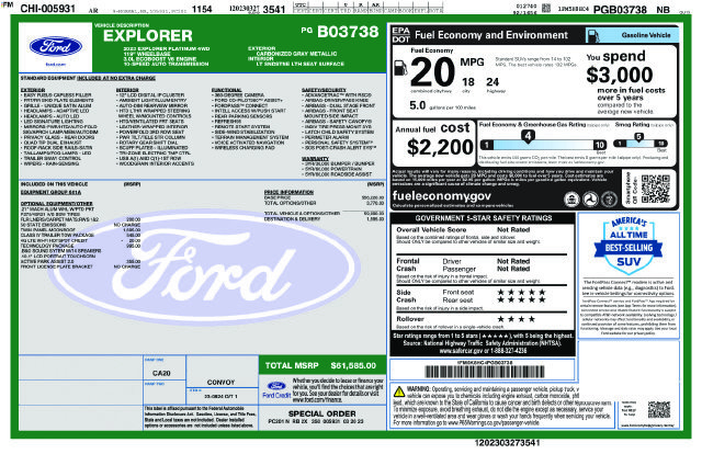 Certified 2023 Ford Explorer Platinum w/ Technology Package AWD/4WD image 35