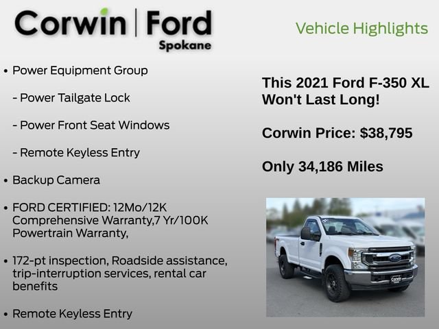 Certified 2021 Ford F350 4x4 Regular Cab Super Duty image 13