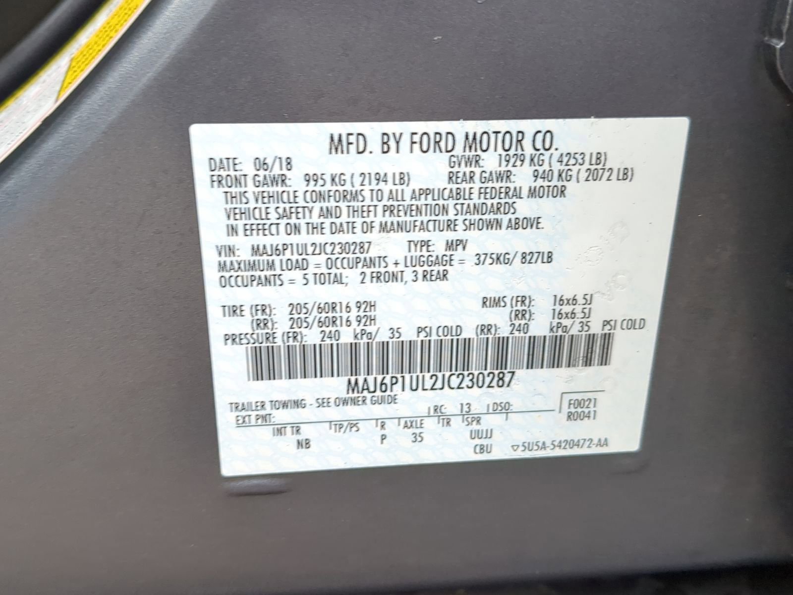 Certified 2018 Ford EcoSport SE image 38