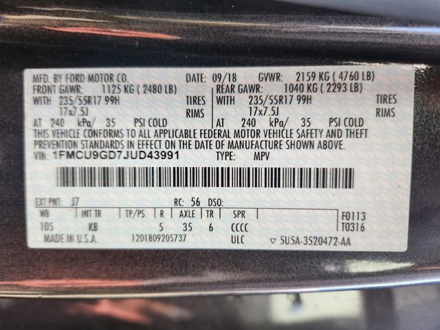 Certified 2018 Ford Escape SE w/ SE Sync 3 Package AWD/4WD image 26