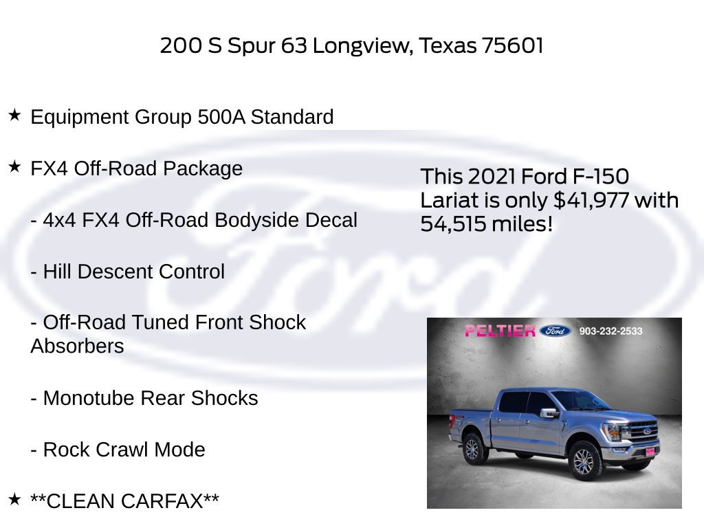 Certified 2021 Ford F150 Lariat w/ FX4 Off-Road Package AWD/4WD image 6