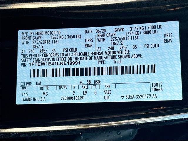 Certified 2020 Ford F150 XLT w/ Equipment Group 302A Luxury image 24