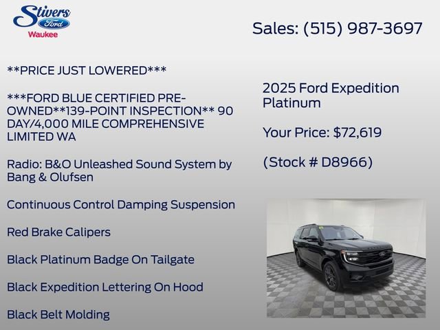 Certified 2025 Ford Expedition Platinum w/ Stealth Performance Package AWD/4WD image 28