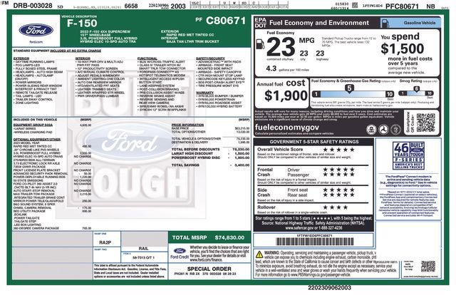 Certified 2023 Ford F150 Lariat w/ Equipment Group 502A High AWD/4WD image 11